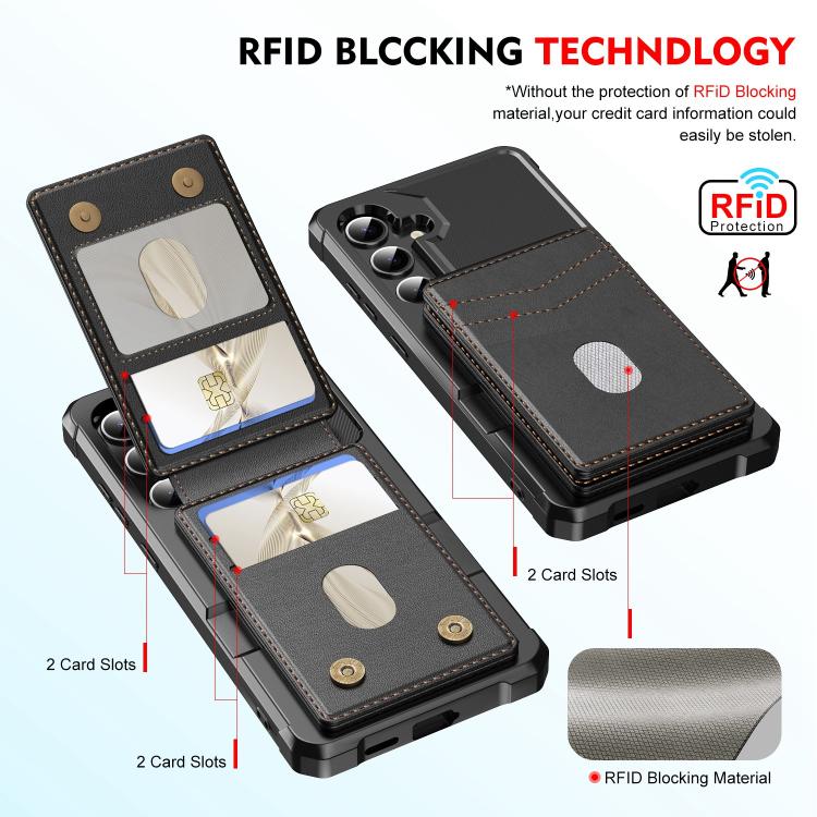 2-in-1 Magnetic Wallet MagSafe Leather Back Phone Case, For Samsung Galaxy S25 5G, For Samsung Galaxy S25+ 5G, For Samsung Galaxy S25 Ultra 5G, For Samsung Galaxy S24 FE 5G
