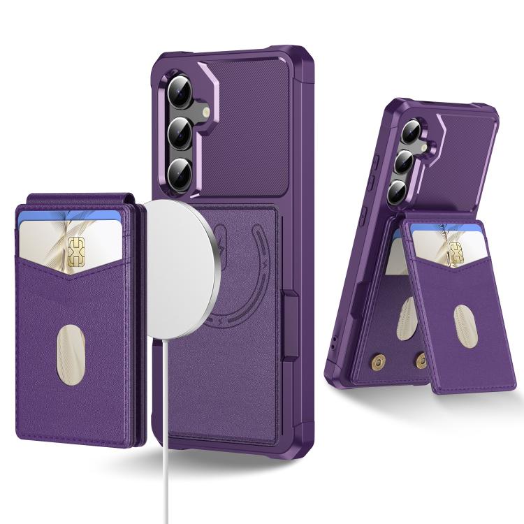2-in-1 Magnetic Wallet MagSafe Leather Back Phone Case, For Samsung Galaxy S24 Ultra 5G, For Samsung Galaxy S24+ 5G, For Samsung Galaxy S24 5G, For Samsung Galaxy S23 FE 5G